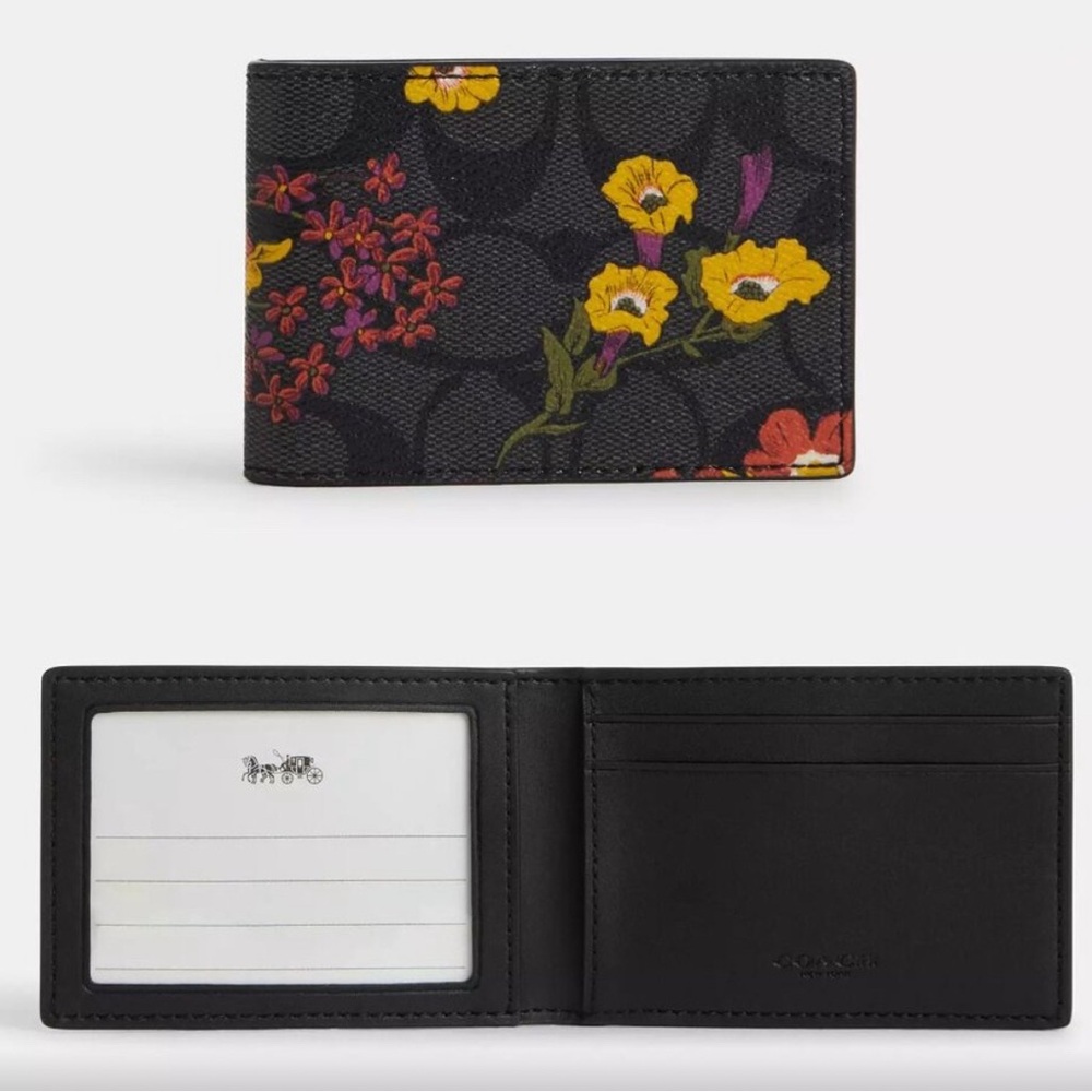 Coach Black Floral Wallet